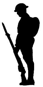 A silhouette of a soldier