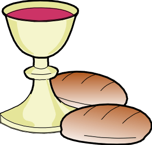 Communion wine cup and bread