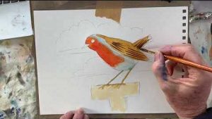 Painting of a robin