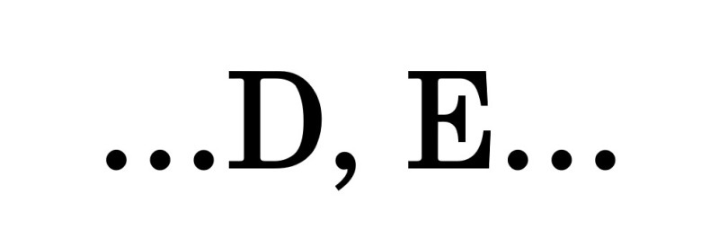 Letters D, E