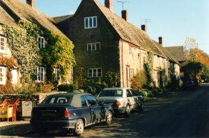 A car parked in front of a house