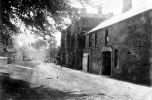 A vintage photo of an old building