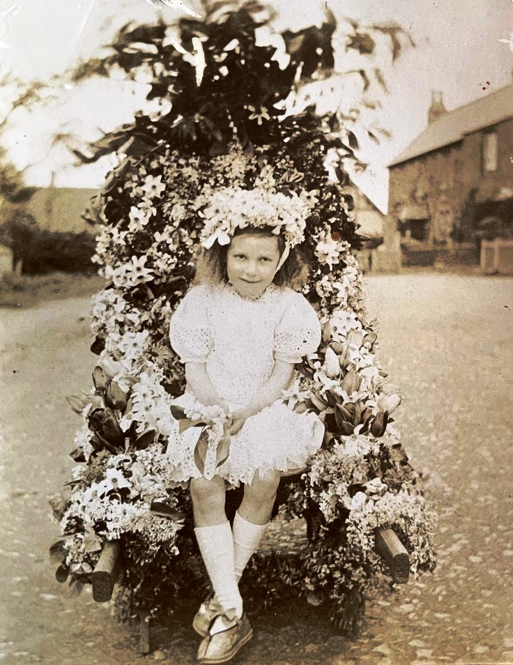 A vintage photo of a girl