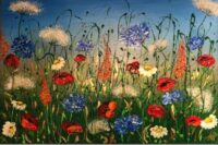 A group of colorful flowers